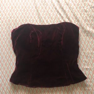 Small Red Velvet Crop Top Corset
